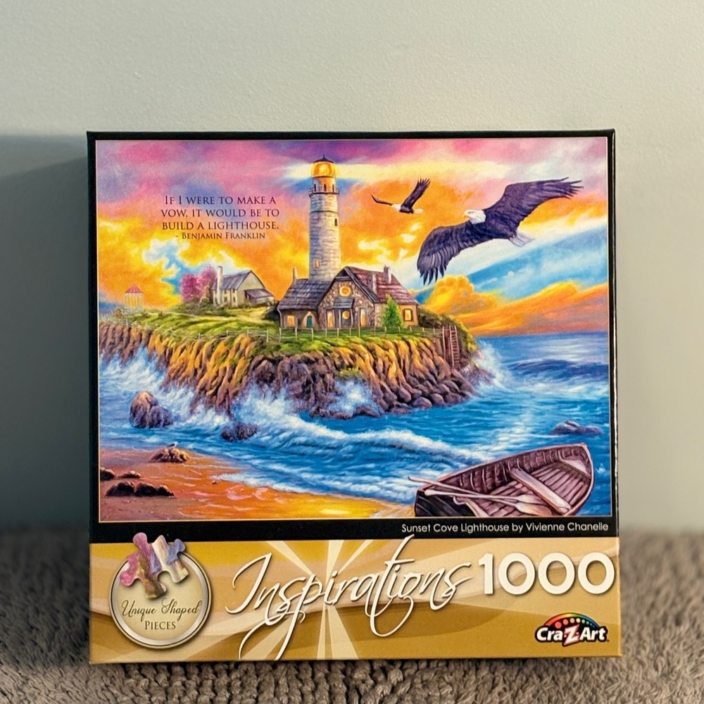 Inspirations Cra-Z-Art - Sunset Cove Lighthouse, 1000 Piece Puzzle
